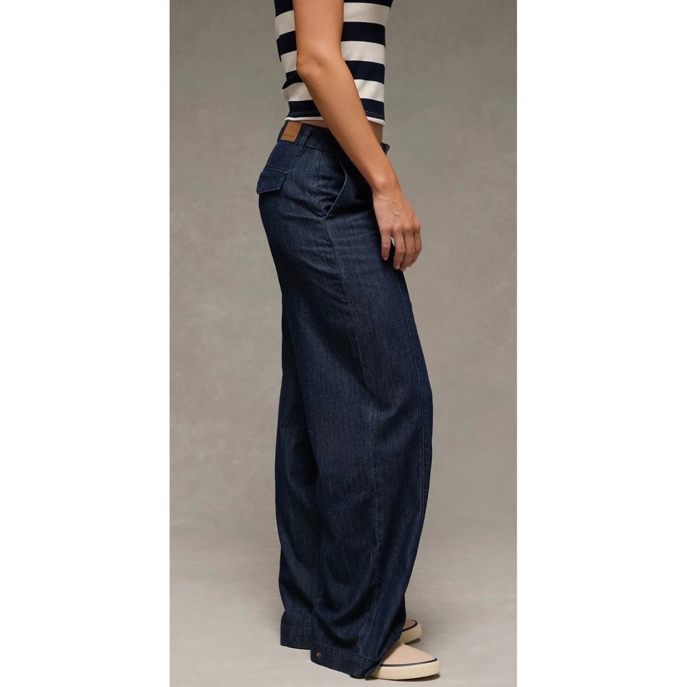 American Eagle | 2026 Baggy Wide-Leg Trouser 12 Short Convertible Denim - Picture 4 of 14